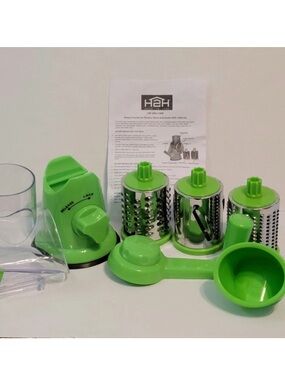 Rotary Countertop Suction Slicer & Grater w/ 3 Barrels